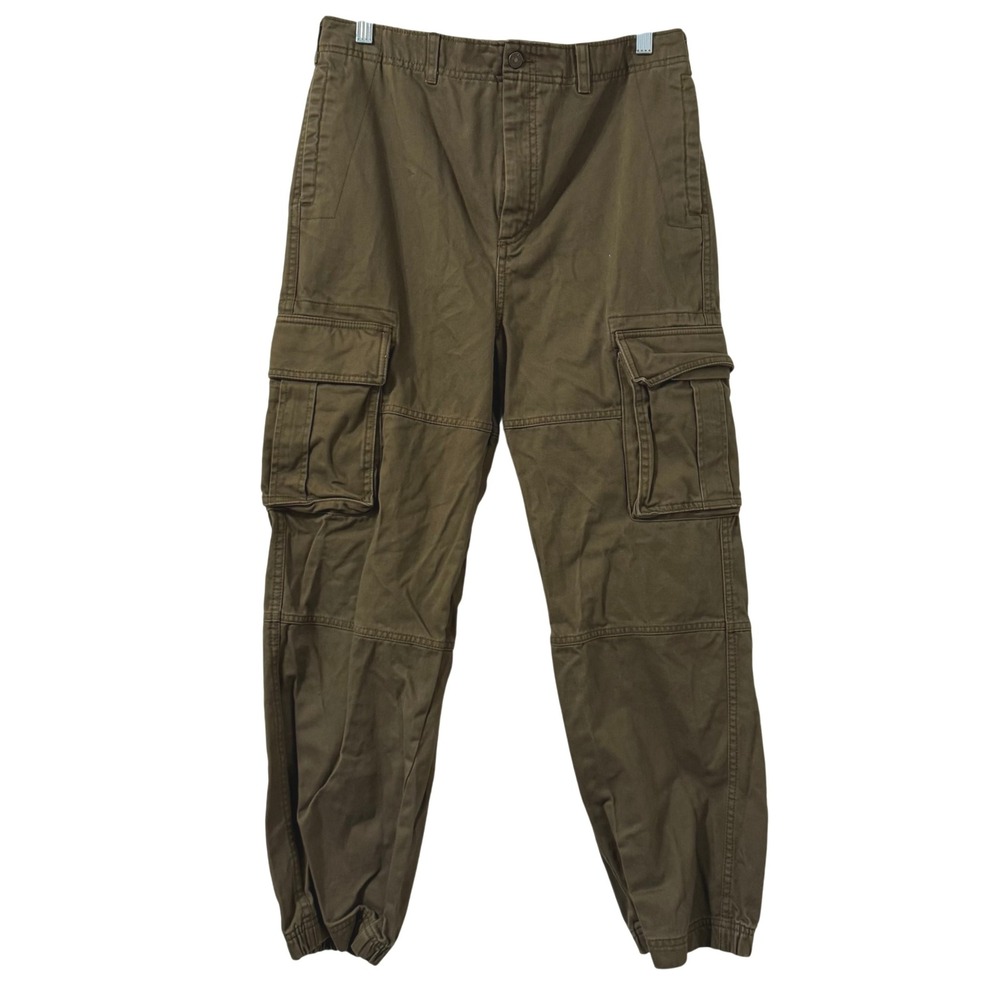 Old Navy Cargo Pants Jogger Style Boys Sz 18 Olive Green Casual Y2k Style School